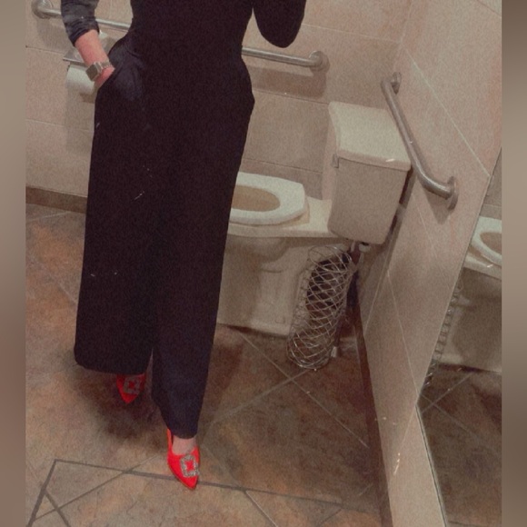 Red Satin Jeweled Heel - Picture 2 of 2